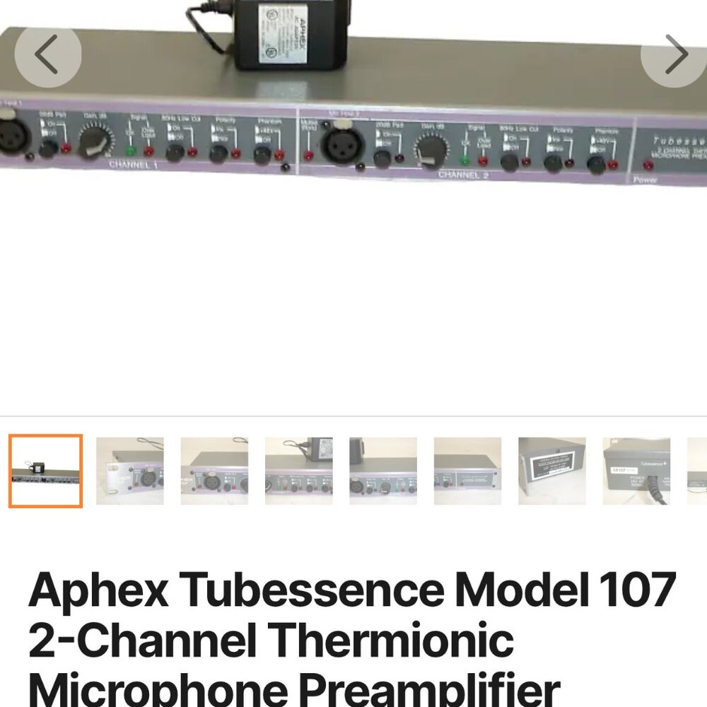 APHEX ® 207  ®  TWO CHANNEL TUBE MIC PREAMPLIFIER